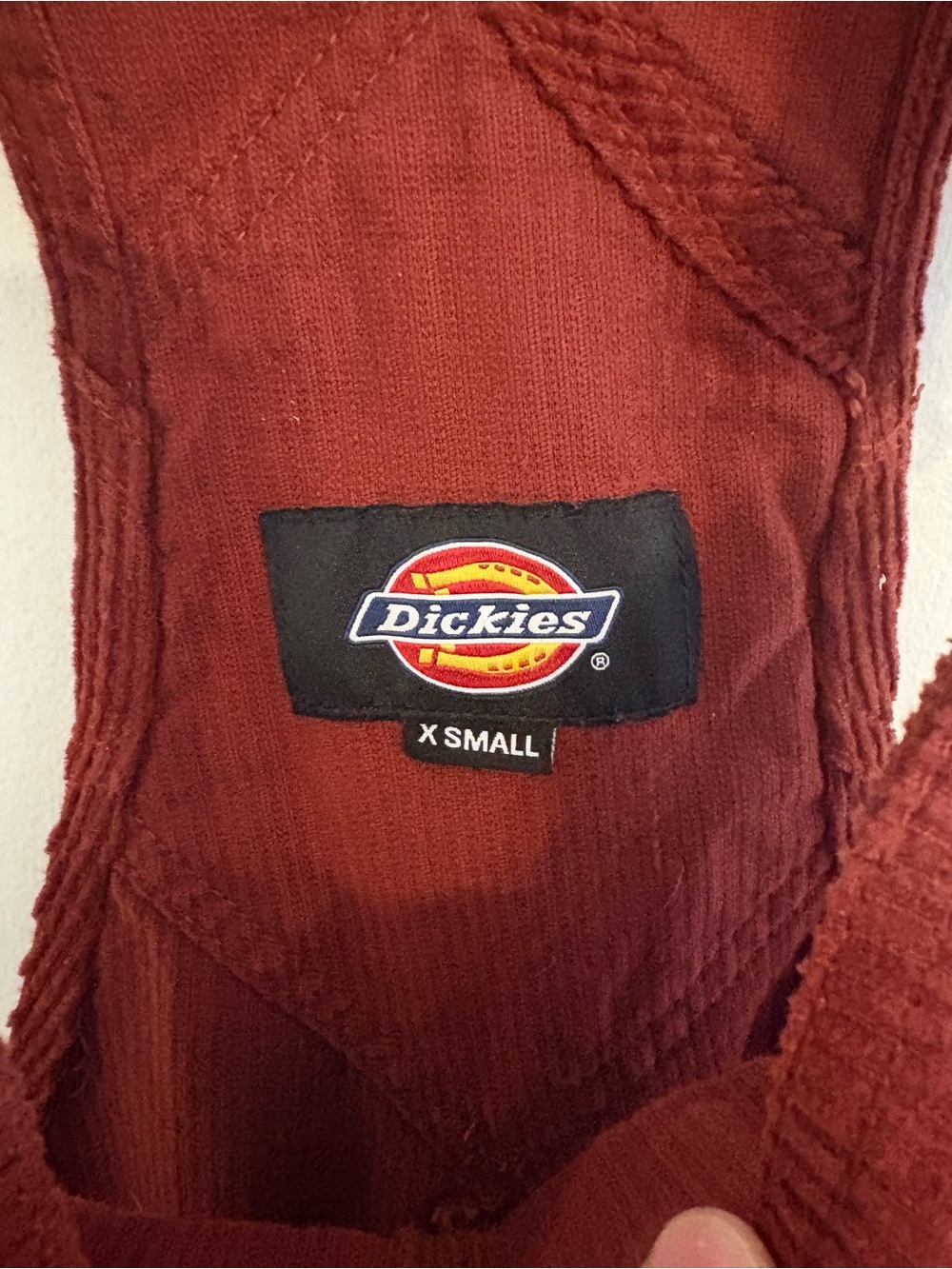 Dickies Rust Corduroy Overalls with Front Pocket XS - Picture 3 of 3